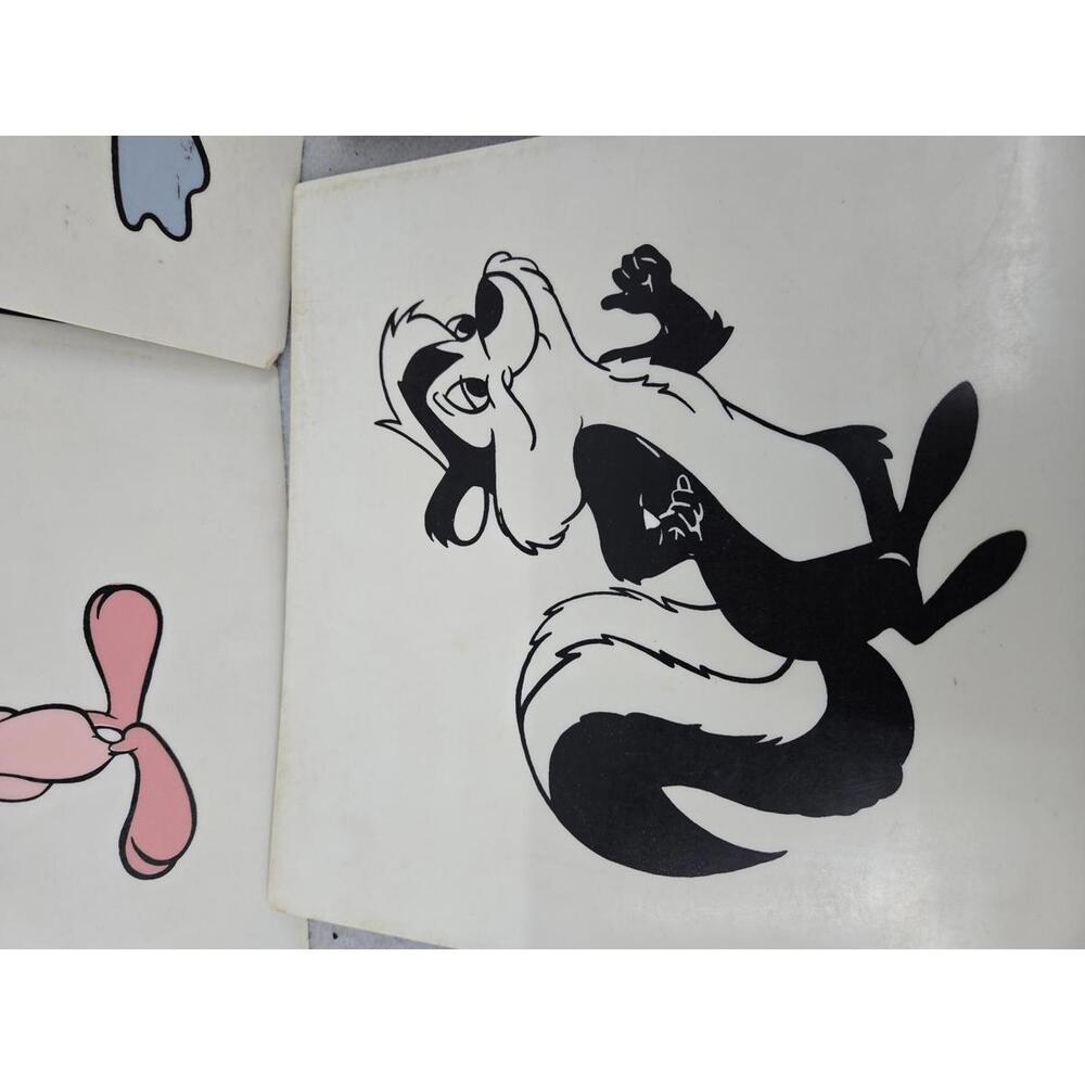 Looney Tunes Warner Bros Vinyl Tile 1960 Amitco Bugs Tweety‎ Speedy Daffy Pepe - Picture 5 of 8